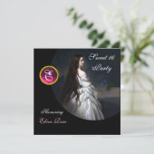 ETHERNAL BEAUTY, SWEET 16, PINK, ZWART, WITTE DAMA KAART (Staand voorkant)