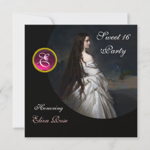 ETHERNAL BEAUTY, SWEET 16, PINK, ZWART, WITTE DAMA KAART