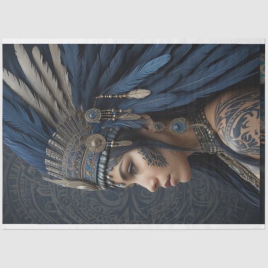 Ethernet Native girl with headdress Tissuepapier (Voorkant)