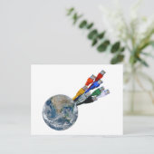 Ethernet Network Connected Earth Briefkaart (Staand voorkant)