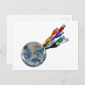 Ethernet Network Connected Earth Briefkaart (Voorkant / Achterkant)