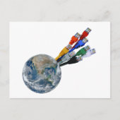 Ethernet Network Connected Earth Briefkaart (Voorkant)