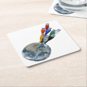 Ethernet Network Connected Earth Kartonnen Onderzetters (Schuin)