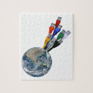 Ethernet Network Connected Earth Legpuzzel