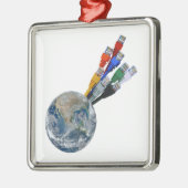 Ethernet Network Connected Earth Metalen Ornament (Links)