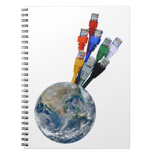 Ethernet Network Connected Earth Notitieboek (Voorkant)