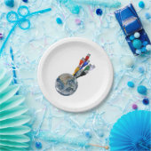 Ethernet Network Connected Earth Papieren Bordje (Feest)