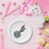 Ethernet Network Connected Earth Papieren Bordje (Feest)