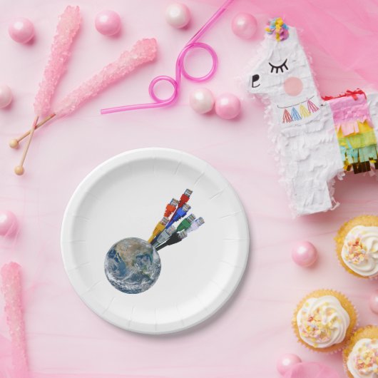 Ethernet Network Connected Earth Papieren Bordje (Feest)