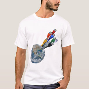 Ethernet Network Connected Earth T-shirt