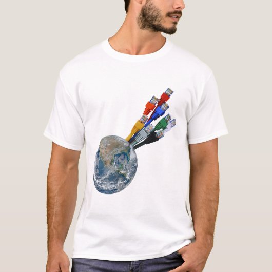 Ethernet Network Connected Earth T-shirt (Voorkant)