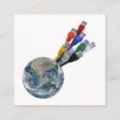 Ethernet Network Connected Earth Vierkante Visitekaartje (Voorkant)