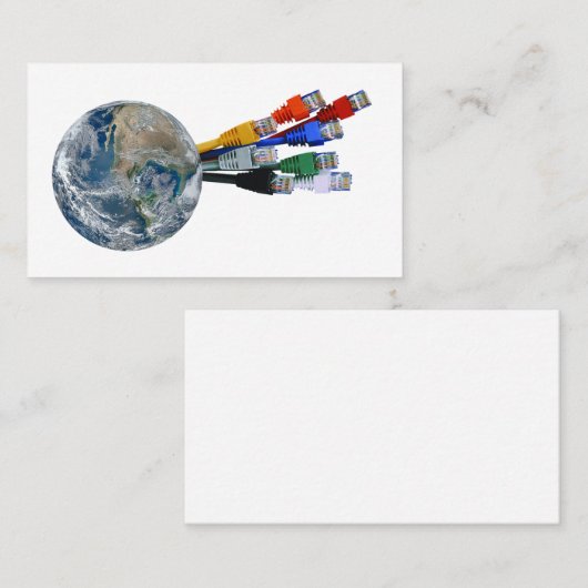 Ethernet Network Connected Earth Visitekaartje (Voorkant / Achterkant)