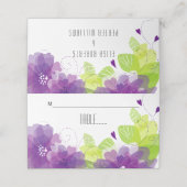Etherpaarbloemen florale bruinkoolescortekaart plaatskaartje (Buitenkant ongevouwen)