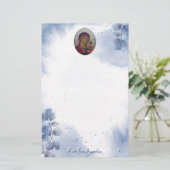 Ethers Blauw Blauw Bladeren Wolken Orthodox Christ Briefpapier (Staand voorkant)