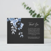 Ethetische delicate blauwe bloemen Orthodoxe begra Bedankkaart (Staand voorkant)