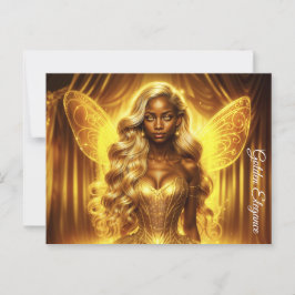 Ethetische sprookjesprinses met gloeiende gouden a briefkaart