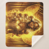 Ethetische sprookjesprinses met gloeiende gouden a sherpa deken (Voorkant)