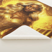 Ethetische sprookjesprinses met gloeiende gouden a sherpa deken (3/4)