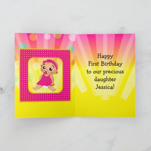 Ethic Baby First Birthday Kaart - Foto toevoegen (Binnen)