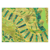 Ethic Tribal Ornament - Greens and Gold Tafelkleed (Voorkant (Horizontaal))