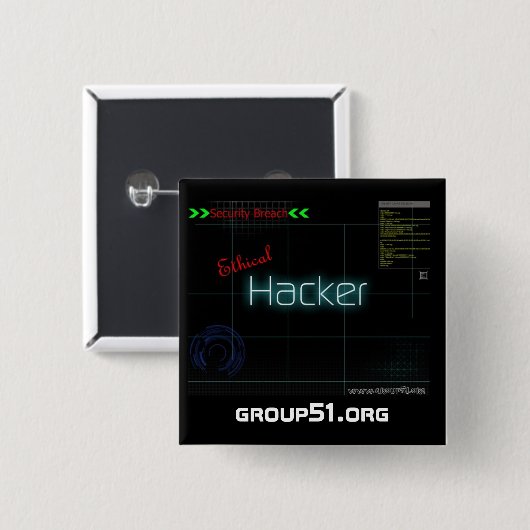 Ethical Hacker Button (Voorkant /achterkant)