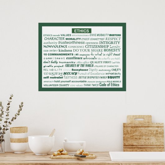 "Ethics Word Poster" Poster (Keuken)
