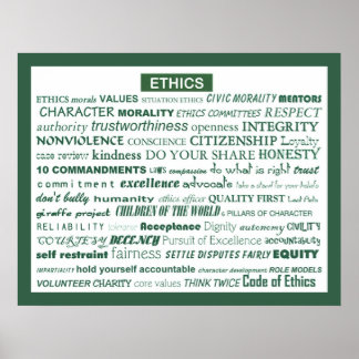"Ethics Word Poster" Poster