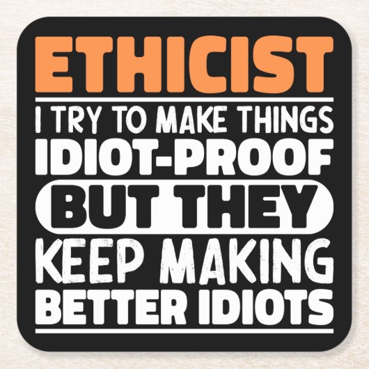 Ethicus Ik probeer dingen grappige uitspraken te m Kartonnen Onderzetters (Voorkant)