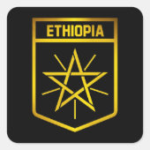 Ethiopia Emblem Vierkante Sticker (Voorkant)