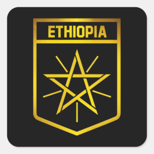 Ethiopia Emblem Vierkante Sticker