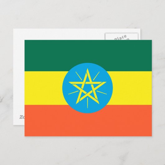Ethiopia Flag Briefkaart (Voorkant / Achterkant)