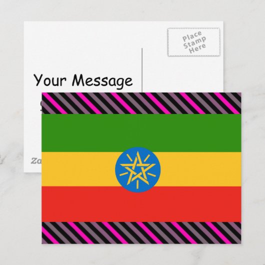Ethiopia Flag Briefkaart (Voorkant / Achterkant)