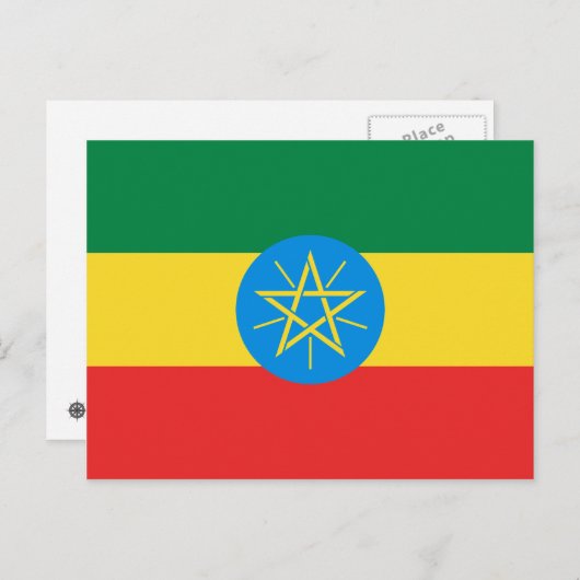 Ethiopia Flag Briefkaart (Voorkant / Achterkant)