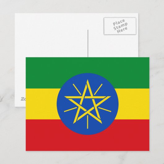 Ethiopia Flag Briefkaart (Voorkant / Achterkant)