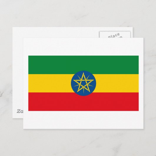 Ethiopia Flag Briefkaart (Voorkant / Achterkant)