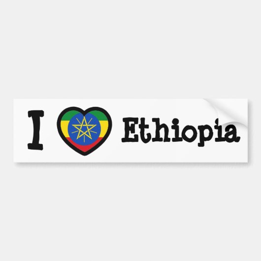 Ethiopia Flag Bumpersticker (Voorkant)