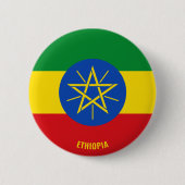Ethiopia Flag Charming Patriotic Ronde Button 5,7 Cm (Voorkant)