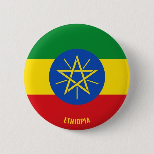 Ethiopia Flag Charming Patriotic Ronde Button 5,7 Cm (Voorkant)