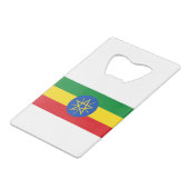 Ethiopia Flag Creditkaart Flessenopener (Voorkant Gekanteld)