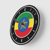 Ethiopia Flag Elegant Ronde Klok (Hoek)