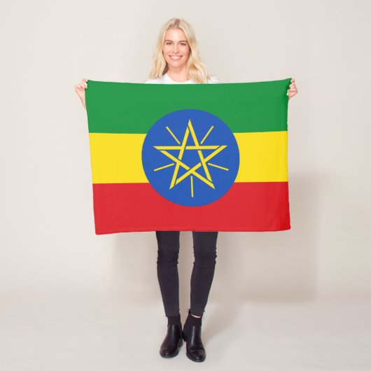 Ethiopia Flag Fleece Deken (In situ)