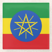 Ethiopia Flag Glazen Onderzetter (Voorkant)