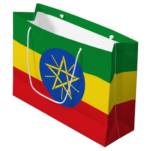 Ethiopia Flag Groot Cadeauzakje (Voorkant Gekanteld)