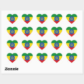 Ethiopia Flag Heart Sticker (Vel)