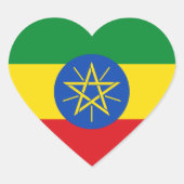 Ethiopia Flag Heart Sticker (Voorkant)
