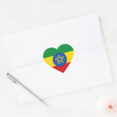Ethiopia Flag Heart Sticker (Envelop)