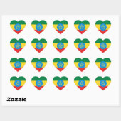 Ethiopia Flag Heart Sticker (Vel)