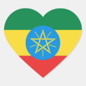 Ethiopia Flag Heart Sticker (Voorkant)