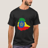 Ethiopia flag in Ethiopia outline Ethiopia T-shirt (Voorkant)